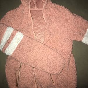 Fuzzy zip up hoodie